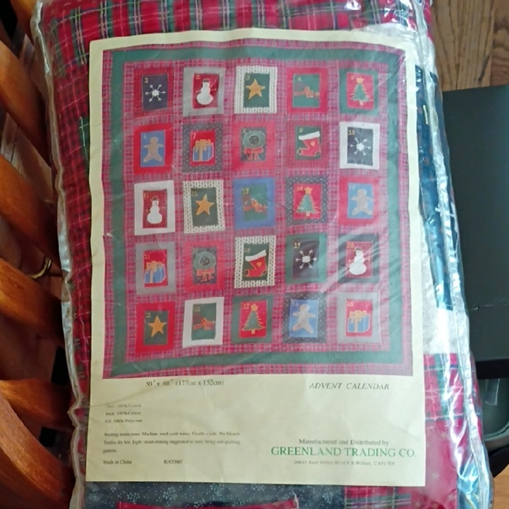 Holiday Advent Blanket - Red and Green